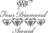 The image shows a "Four Diamond Award" logo with stylized diamonds and elegant script text.