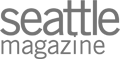 The image features the logo of "Seattle Magazine" with text in a gray font on a transparent background.